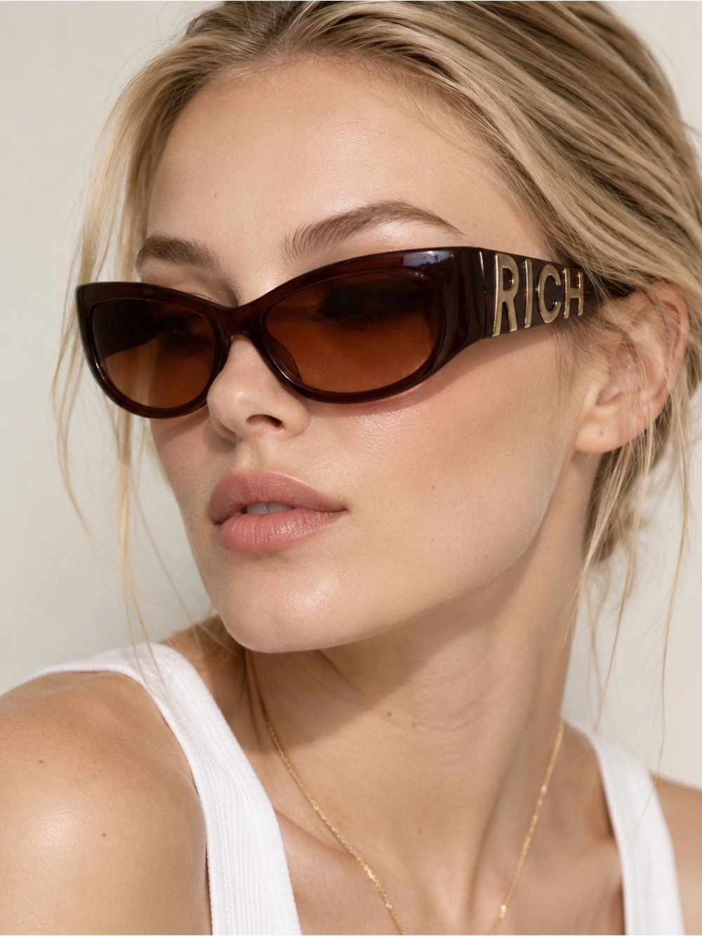 Classic John Richmond Brown Cat-Eye Sunglasses